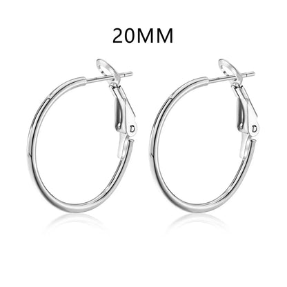 Nickel Free Hypoallergenic 925 Sterling Silver Round Circle Earring 18K Gold Plated Big Large Hoop Earrings for Women Girl
