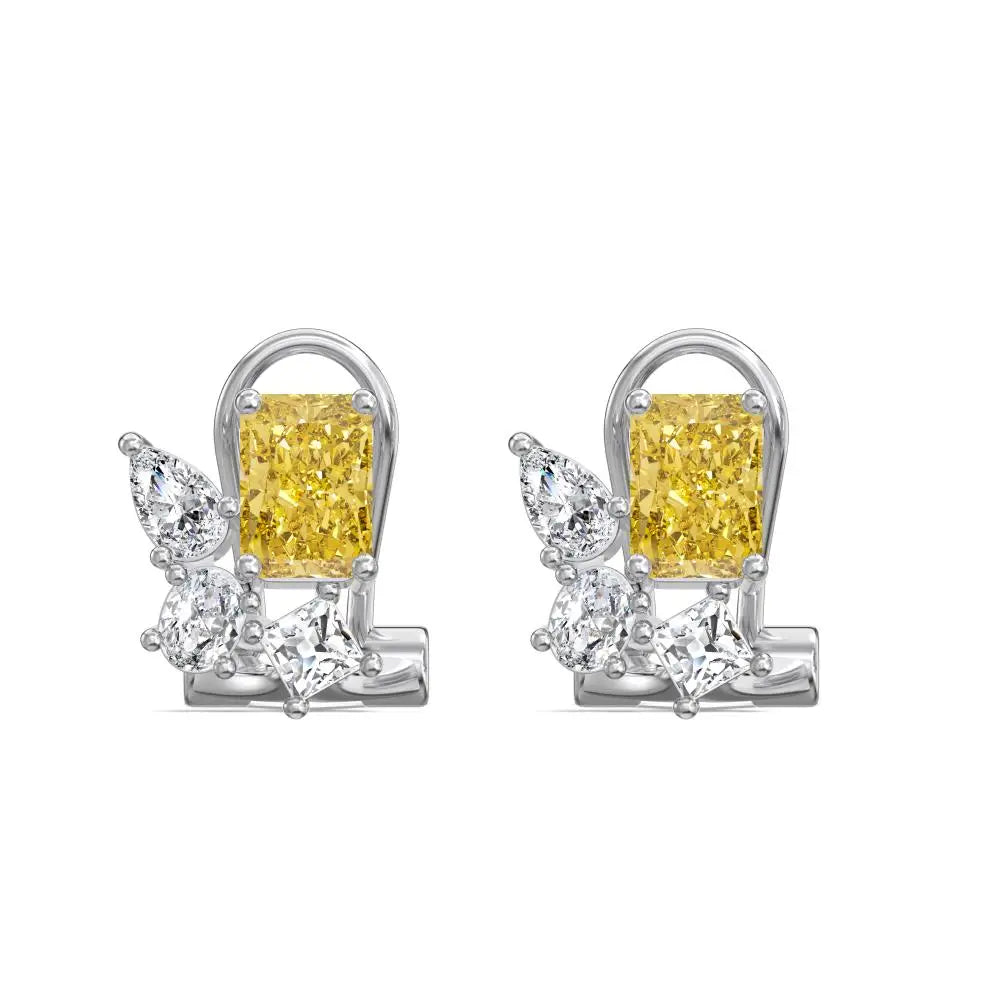 KAKODIY No Minimum Quantity 925 Sterling Silver Stud Earrings with Colored Zirconia Paving 18K Gold Plated Earrings