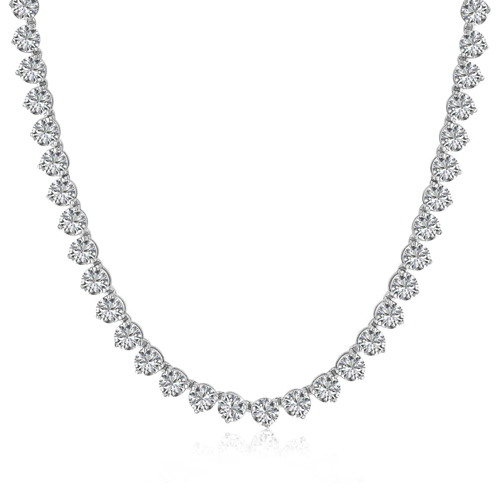 925 Sterling Silver 5A CZ Tennis Necklace by KAKODIY