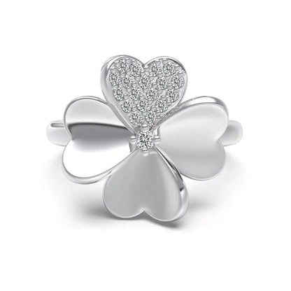 925 Silver Clover Bridal Engagement Ring DY121267 by KAKODIY