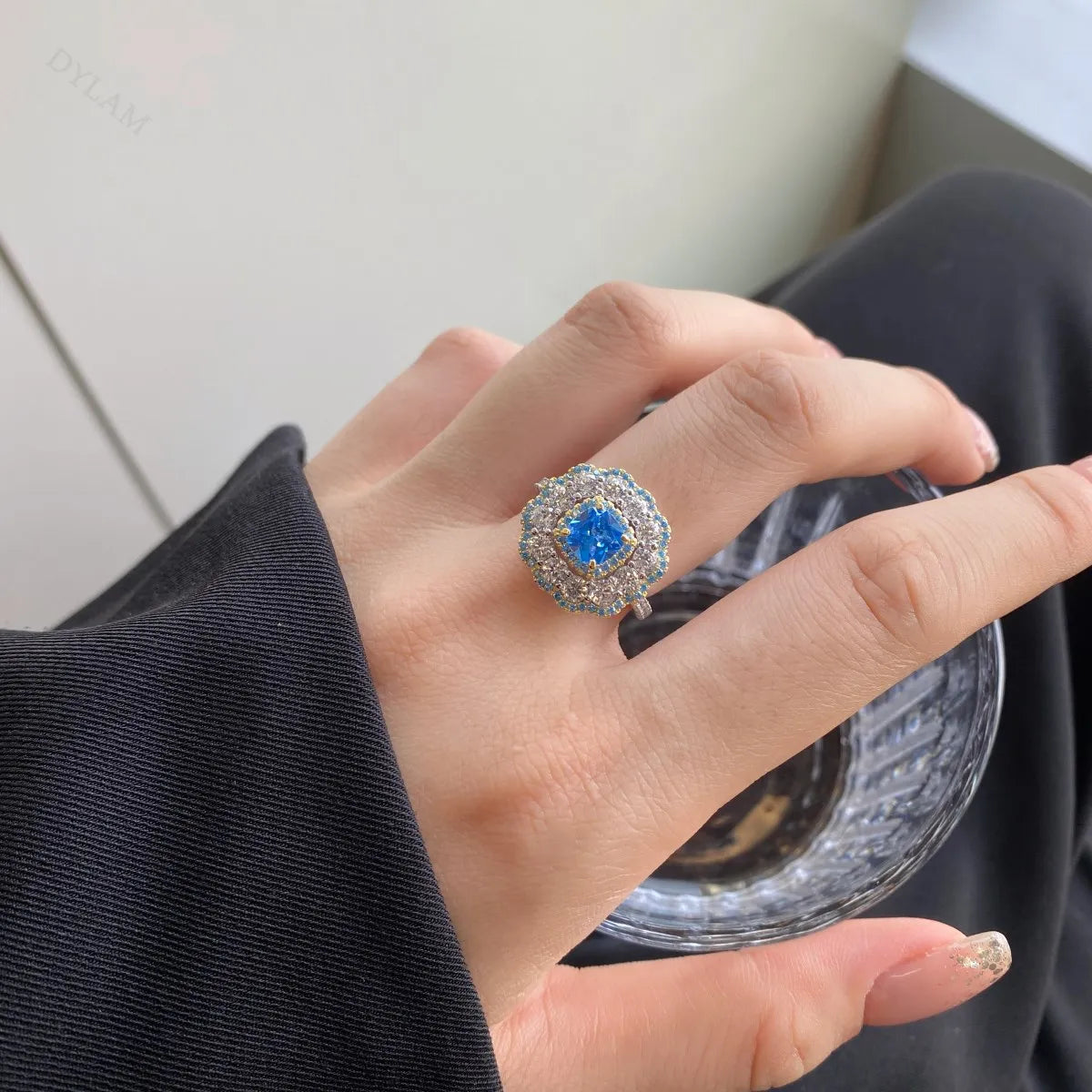 925 Sterling Silver Sapphire CZ Wedding Ring product image 3