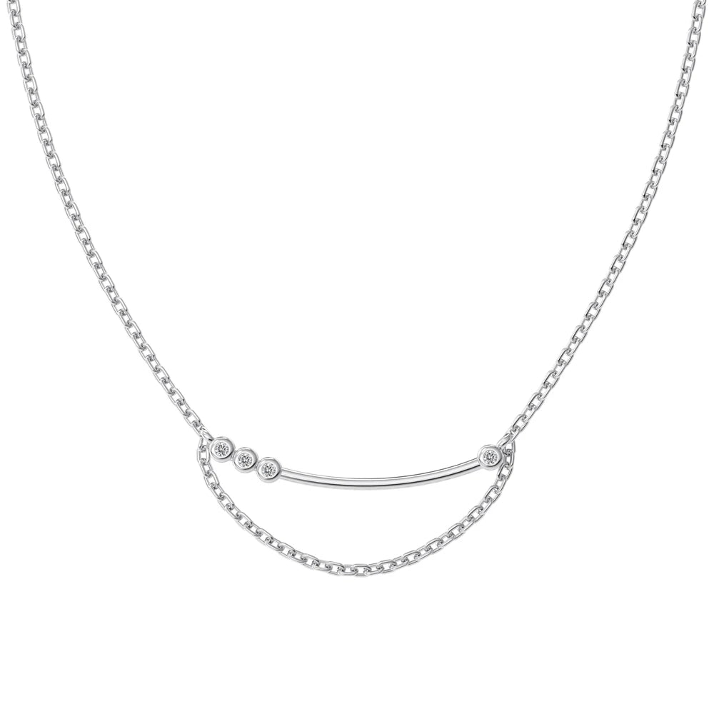 New Arrival 18K Gold Plated  Necklace New Smile Cz Cubic Zirconia Moon Pendant Necklaces S925 Silver Jewelry