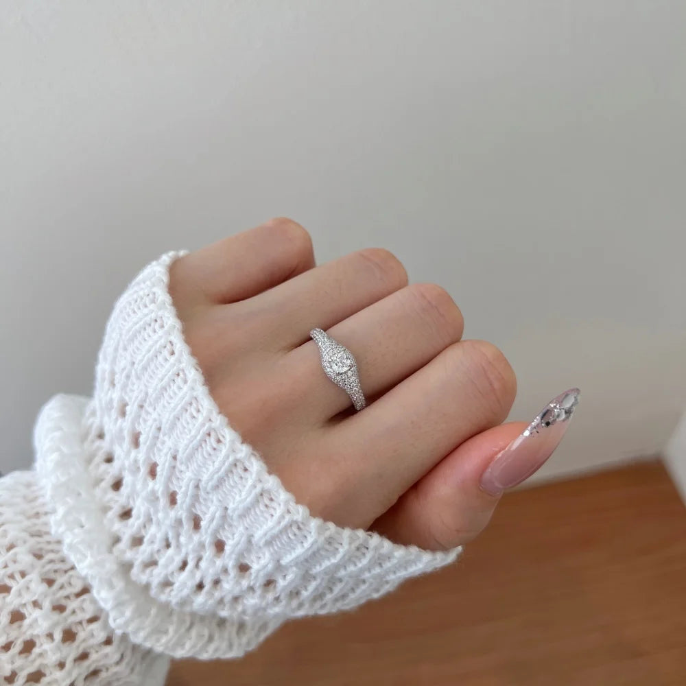 925 Silver 5A CZ Bridal Engagement Ring DY121248 product image 3