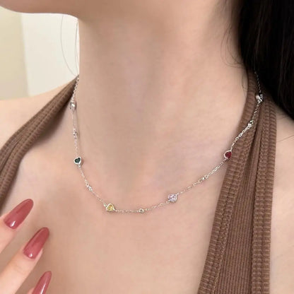 925 Silver Heart CZ Pendant Necklace DY191654 product image 2