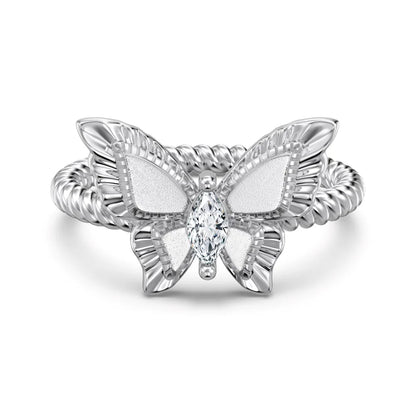 925 Sterling Silver Butterfly CZ Wedding Ring product image 8