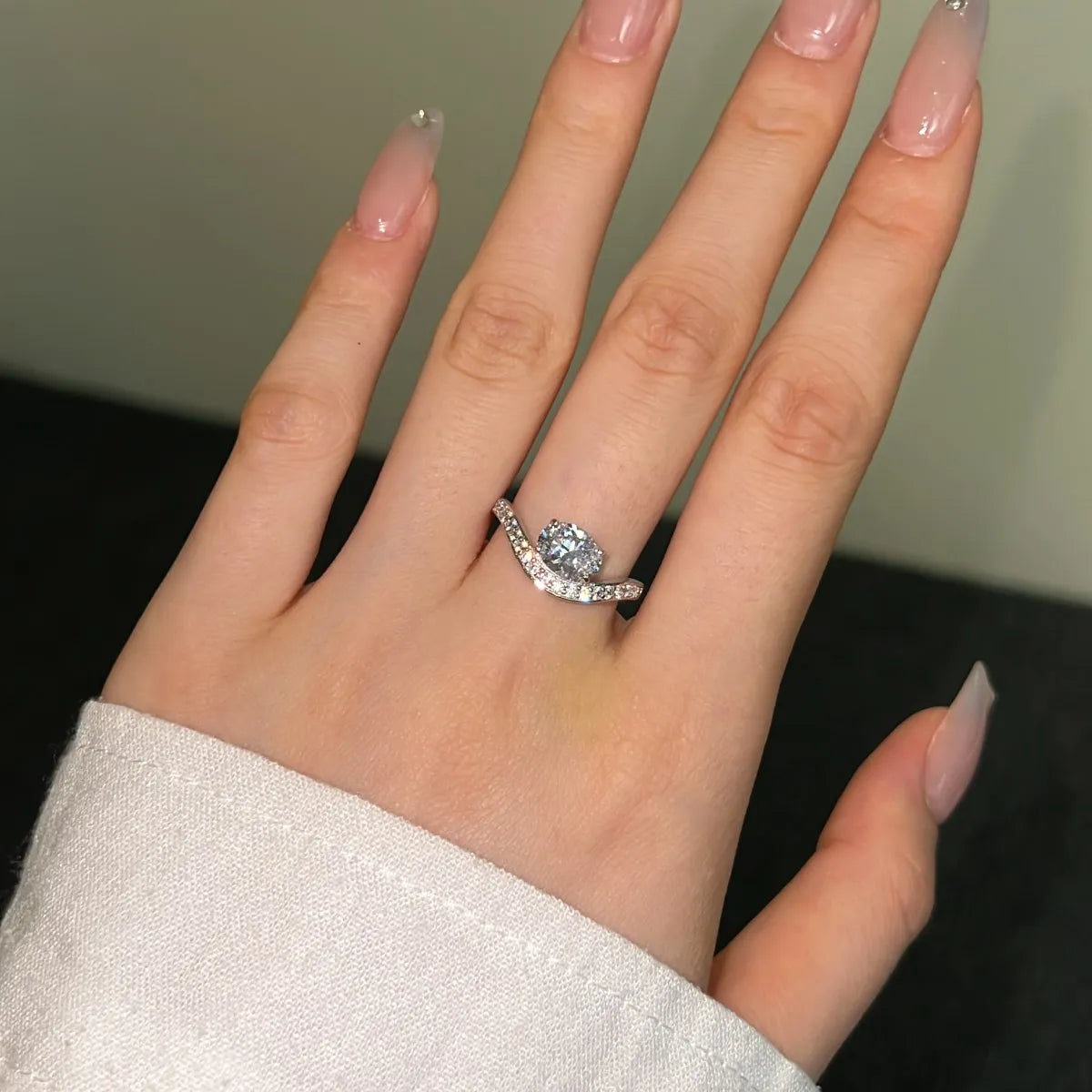 925 Silver 5A CZ Bridal Engagement Ring DY121133 product image 3