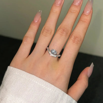 925 Silver 5A CZ Bridal Engagement Ring DY121133 product image 3