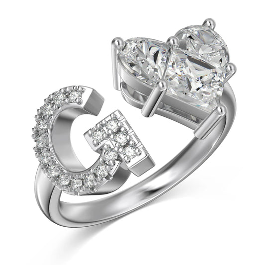 Heart Cubic Zirconia Stackable 925 Sterling Silver Ring by KAKODIY - product view 8