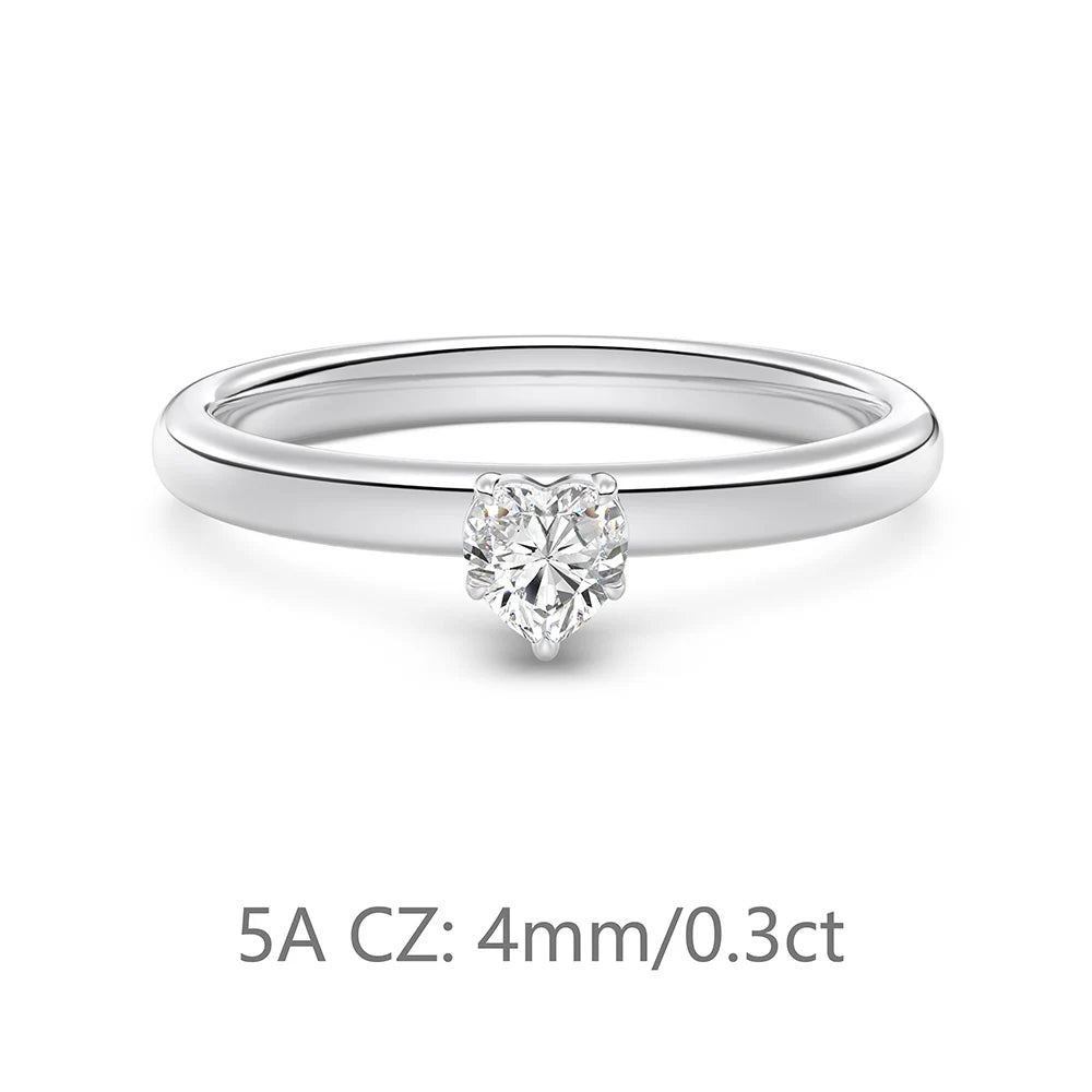 925 Sterling Silver Heart CZ Wedding Ring product image 8