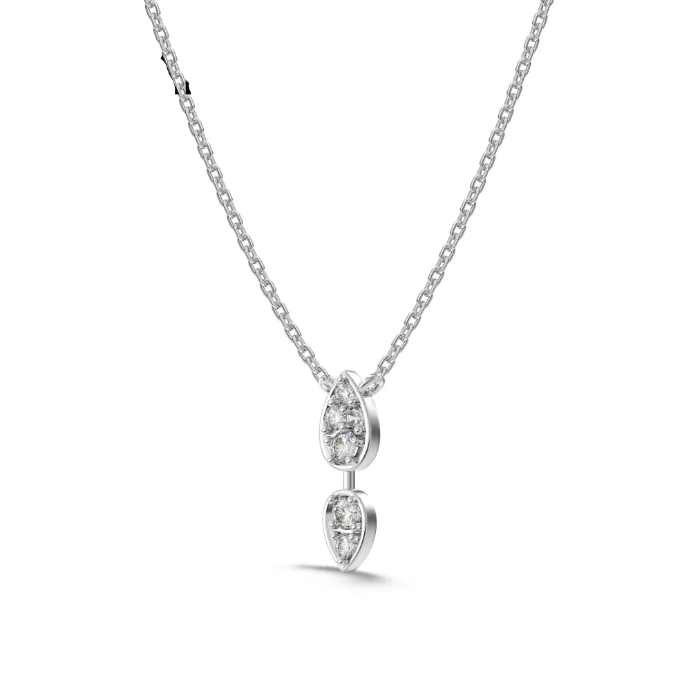Wholesale Price S925 Sterling Silver Necklace Cubic Zirconia Cz 3 Stone Pendant Three Stone Waterdrop Pear Necklaces Women