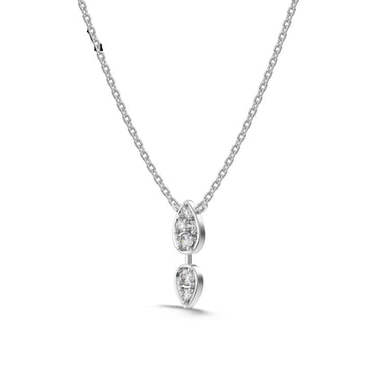 Wholesale Price S925 Sterling Silver Necklace Cubic Zirconia Cz 3 Stone Pendant Three Stone Waterdrop Pear Necklaces Women
