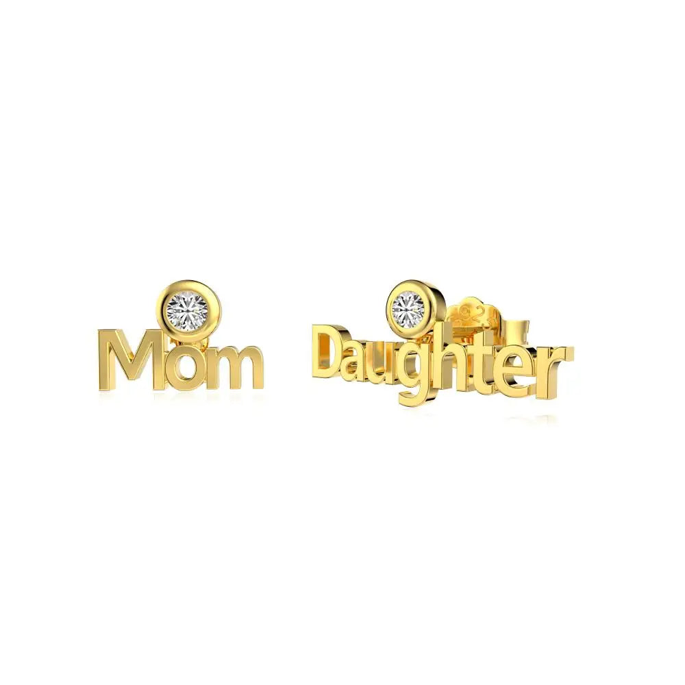 KAKODIY 925 Gorgeous Sterling Silver Stud Earrings with Zirconia Mother's Day Gold Plated Earrings