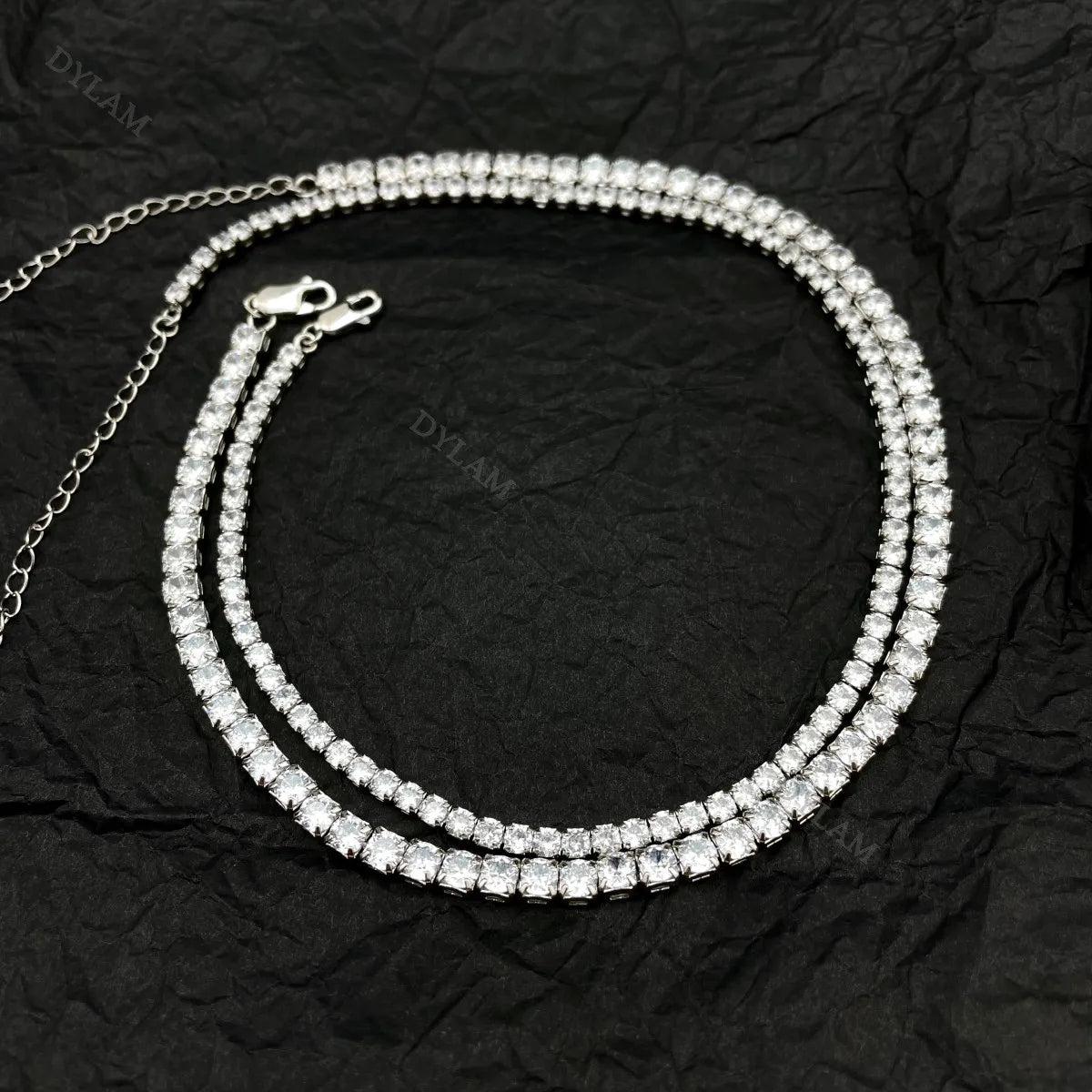 925 Sterling Silver CZ Tennis Necklace DY190148 product image 6