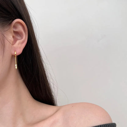 Personalized Statement Design S925 Silver Dissymmetry 5A Zirconia Religious Tassel Cross Pendant Hoop Jewelry Earrings