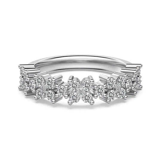 925 Sterling Silver Flower Bridal Engagement Ring product image 7