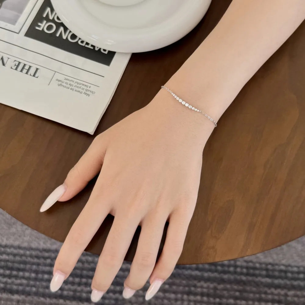 925 Sterling Silver 5A CZ Minimalist Bracelet product image 4