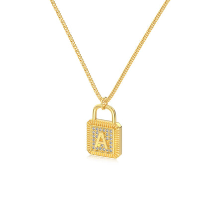 925 Sterling Silver Lock Bridal Initial Necklace product image 31