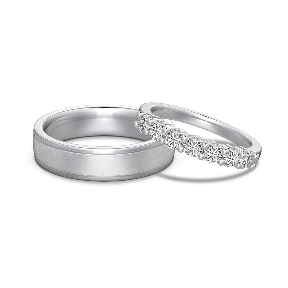 925 Sterling Silver CZ Minimalist Wedding Ring by KAKODIY