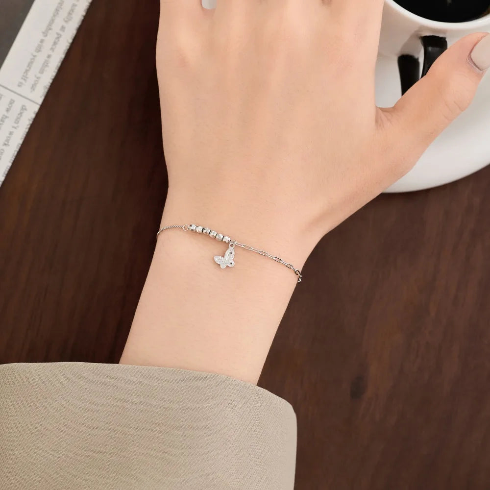 925 Silver Butterfly Chain Bracelet DY150579 product image 6