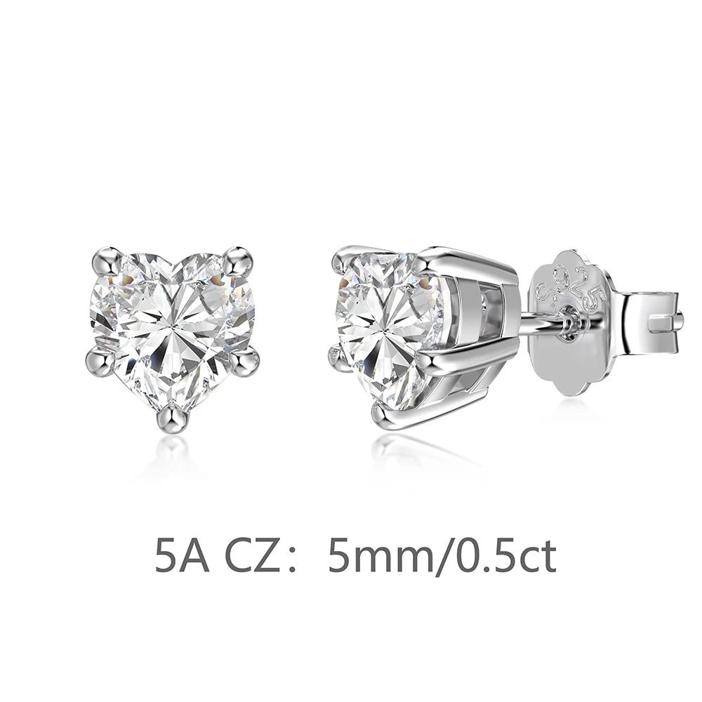 KAKODIY Small Charm Boutique Jewelry Hypoallergenic 925 Sterling Silver Multi Size Infinite Heart 5A Cubic Zirconia Stud Earrings