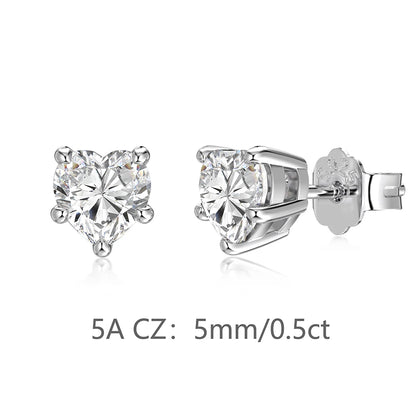 KAKODIY Small Charm Boutique Jewelry Hypoallergenic 925 Sterling Silver Multi Size Infinite Heart 5A Cubic Zirconia Stud Earrings