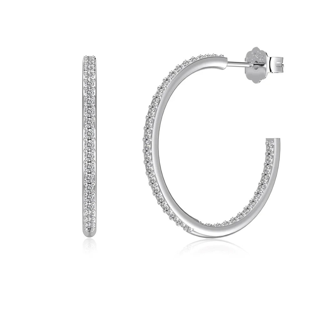 KAKODIY Unique Fashion Design 925 Sterling Silver 5A Cubic Zirconia C Ring Stud Earrings Women's Everyday Wear - product image 1