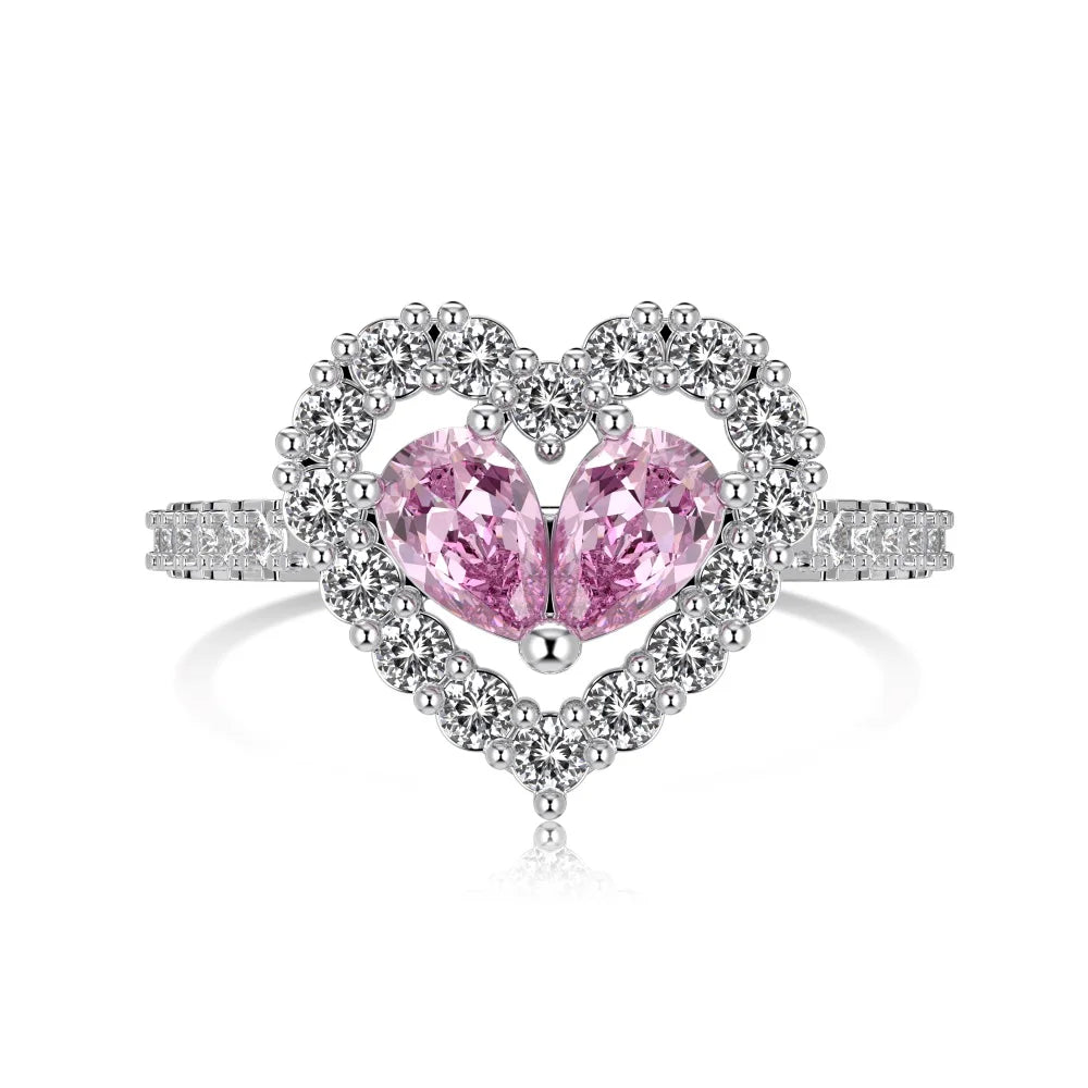 925 Sterling Silver Heart CZ Ring DY121054 product image 7