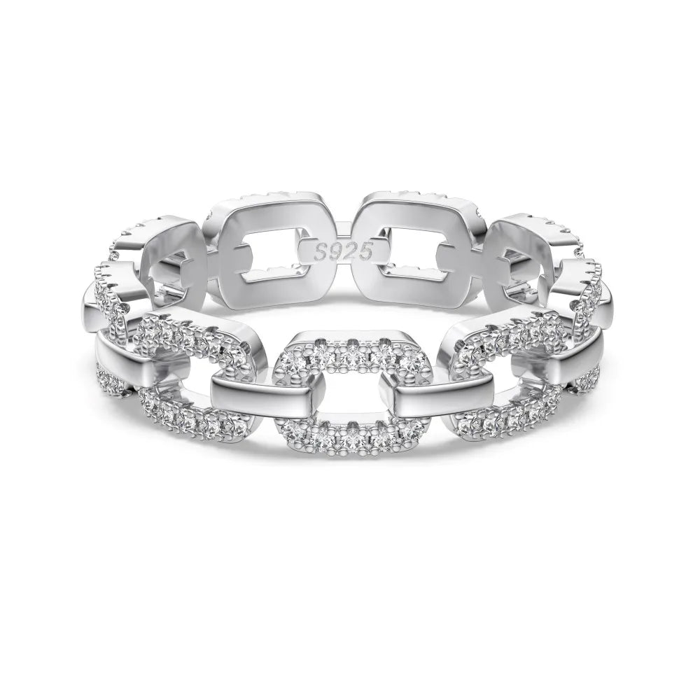 925 Silver 5A CZ Statement Eternity Ring DY121532 by KAKODIY