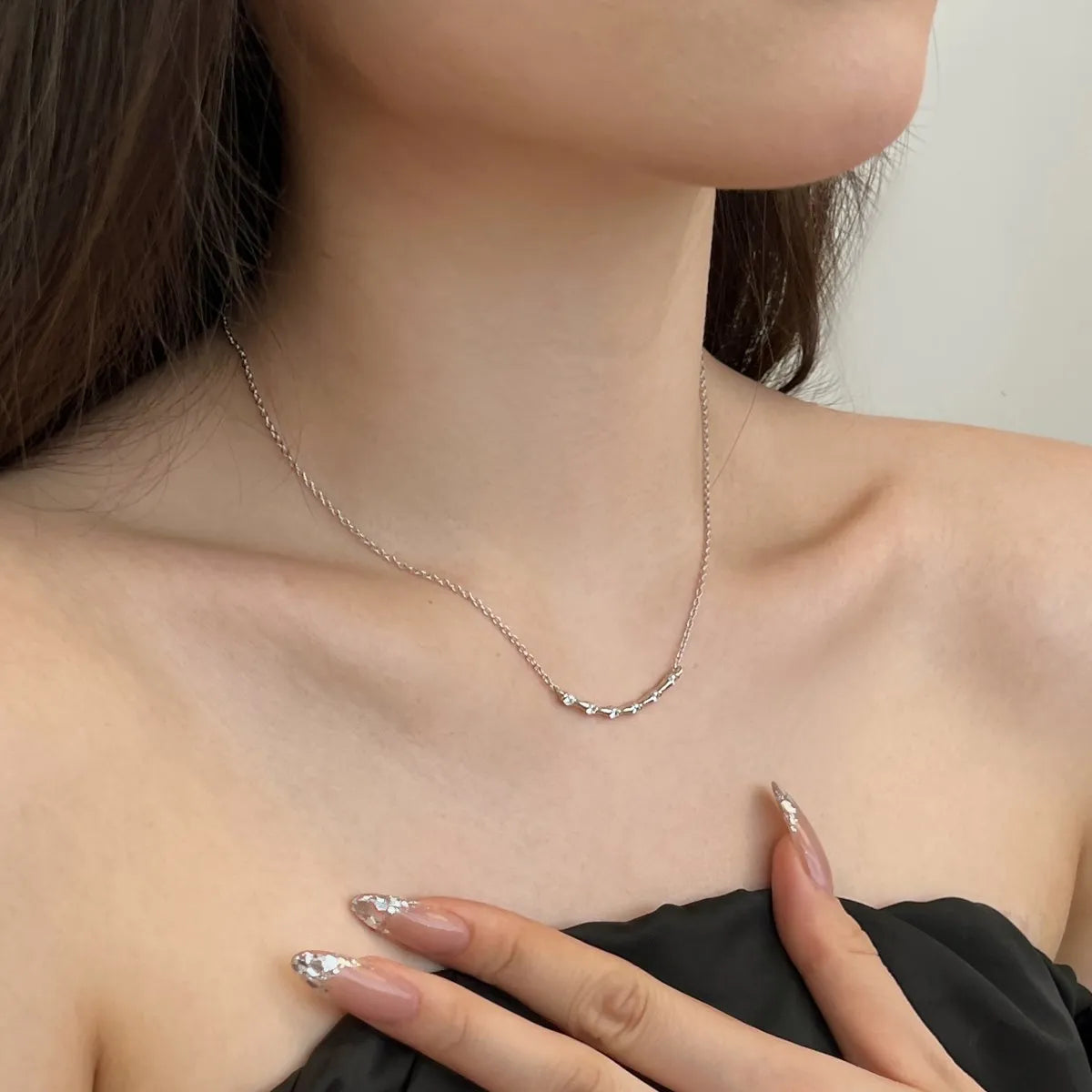 Trendy Wholesale S925 Silver Necklace 18K Gold Plated Waterproof Jewelry for Women Dainty Chain Smile Pendant Necklaces