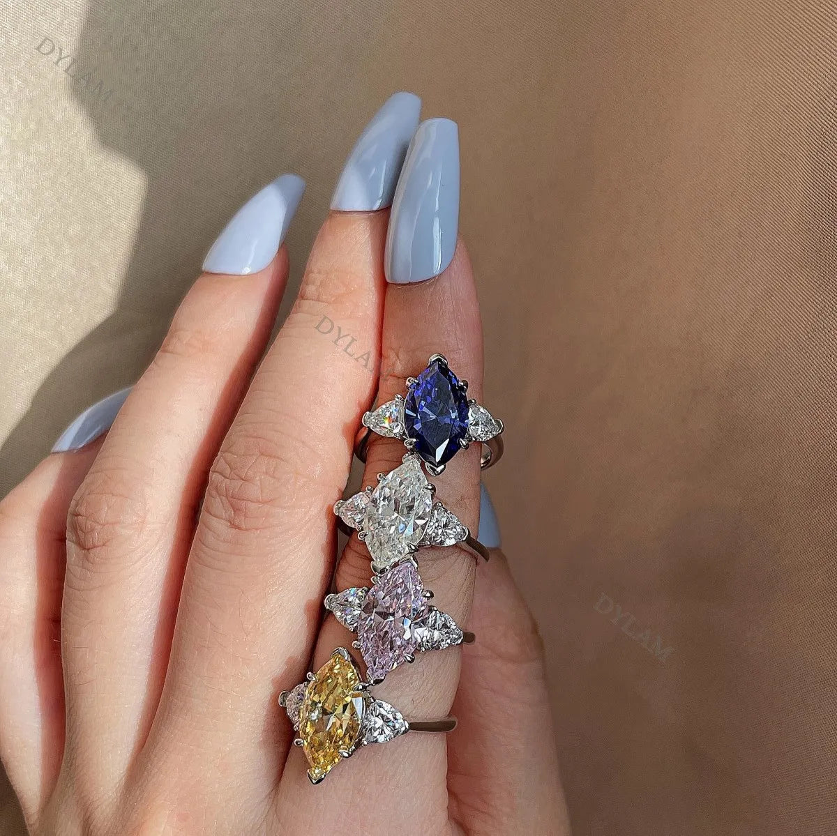 925 Silver CZ Bridal Engagement Ring DY120161 product image 4