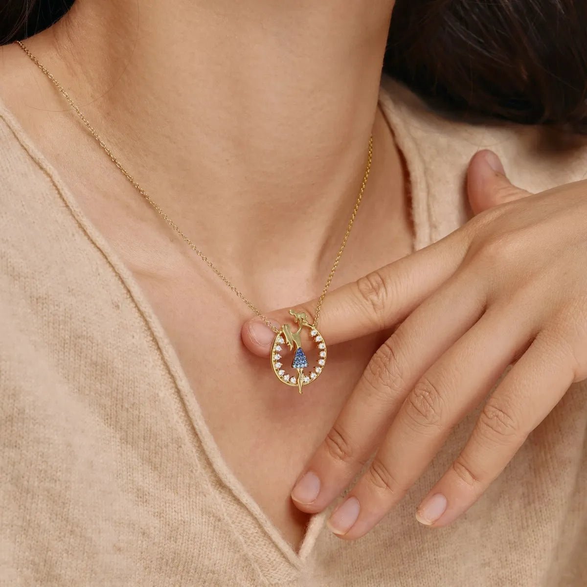925 Sterling Silver CZ Pendant Necklace DY190825 product image 4
