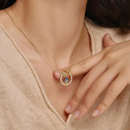 925 Sterling Silver CZ Pendant Necklace DY190825 product image 4