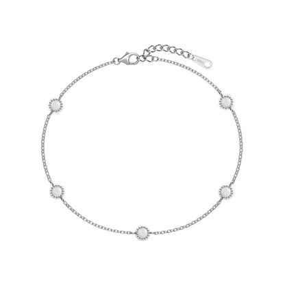 925 Sterling Silver Opal Chain Bracelet product image 8
