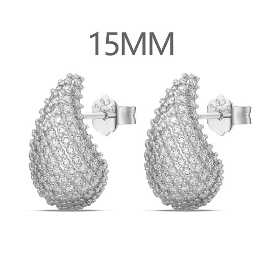 925 Sterling Silver Teardrop Stud Earrings product image 9