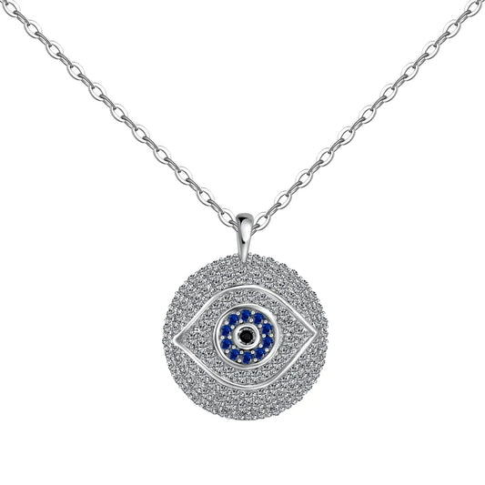 925 Silver Evil Eye CZ Pendant Necklace DY190723 by KAKODIY