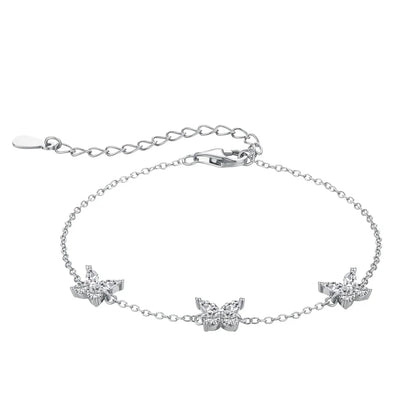 925 Sterling Silver Butterfly CZ Bracelet by KAKODIY