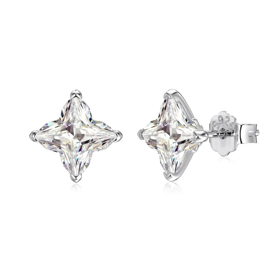 925 Sterling Silver Clover 5A CZ Stud Earrings product image 7