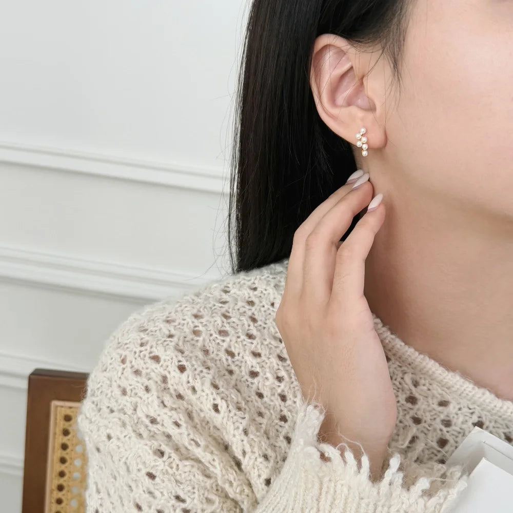 KAKODIY elegant small design 925 Sterling Silver boutique fashion freshwater pearl grape shape earrings can be customized women's boutique accessories - product image 6