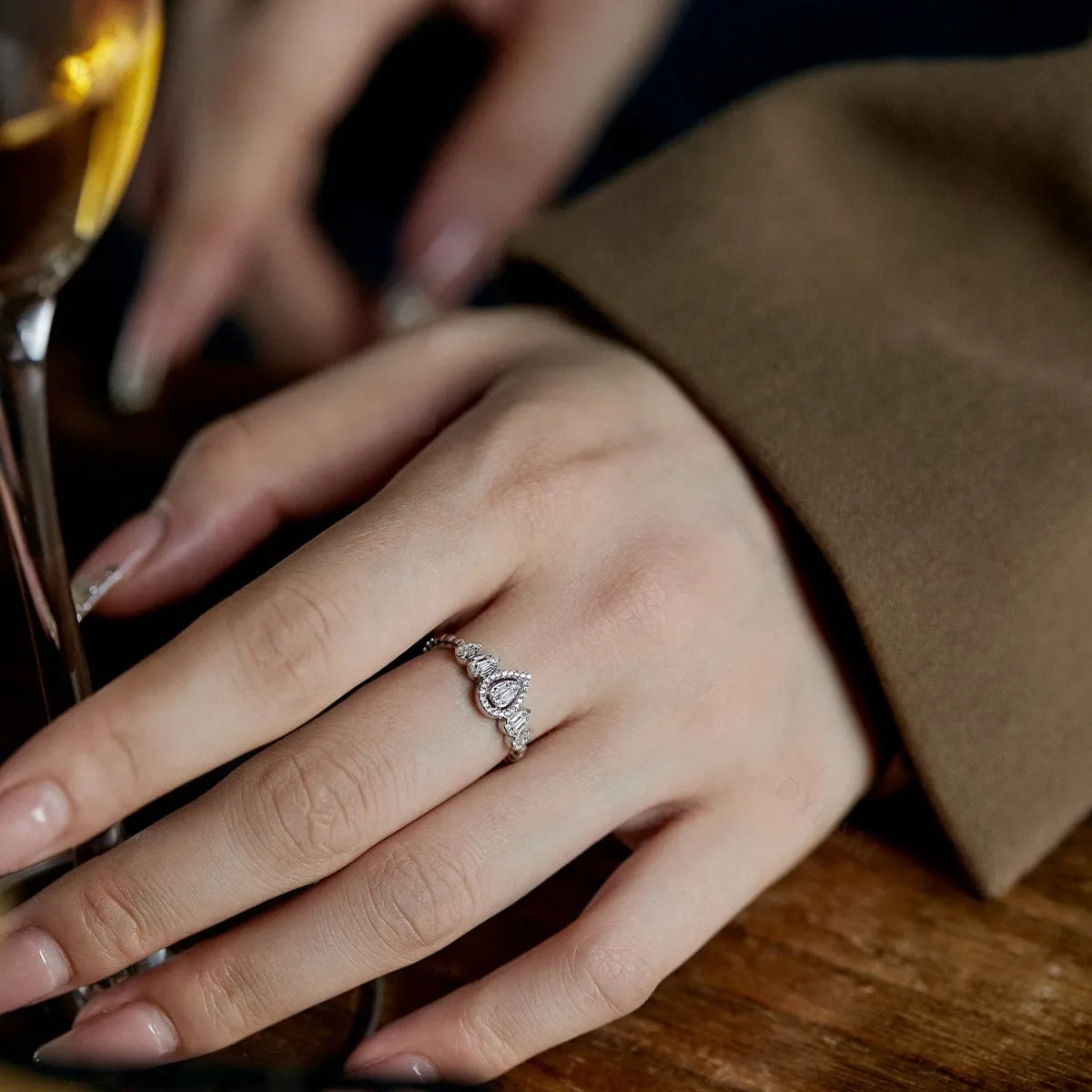 925 Sterling Silver Teardrop CZ Ring product image 2