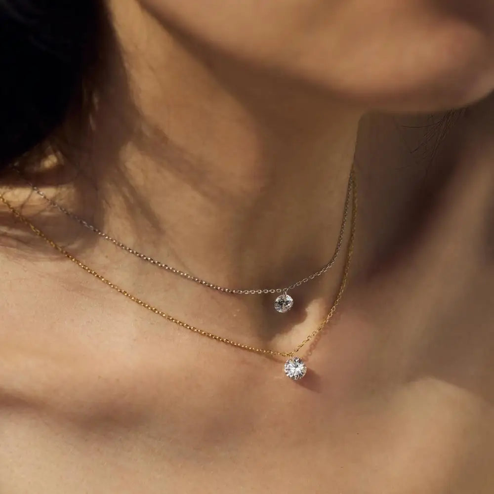 925 Silver CZ Statement Pendant Necklace DY191187 product image 6