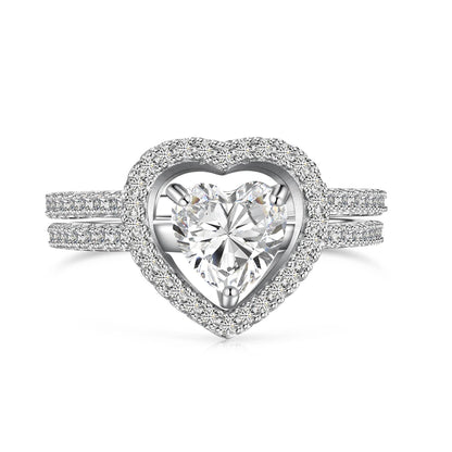 925 Silver Heart CZ Engagement Ring DY121048 by KAKODIY