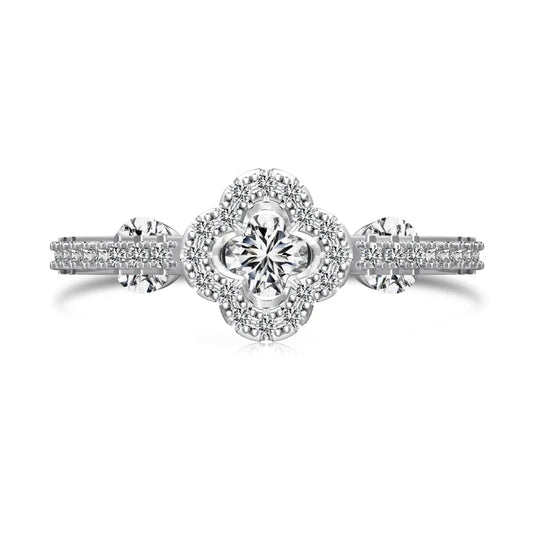 Special Design Classic Style Fine Jewelry Sterling Silver Bridal Eternity Band Flower Shape 5A Zirconia Women Wedding Ring