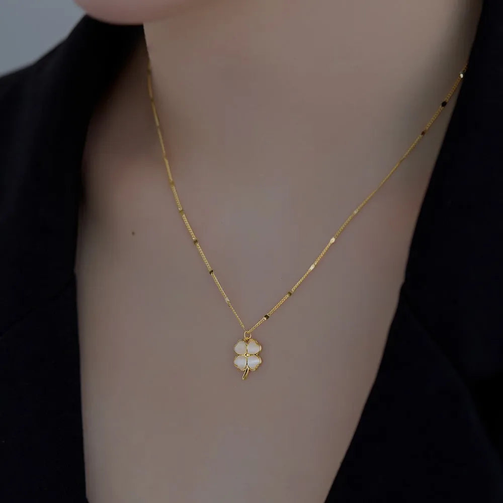 925 Sterling Silver Clover Personalized Necklace product image 2