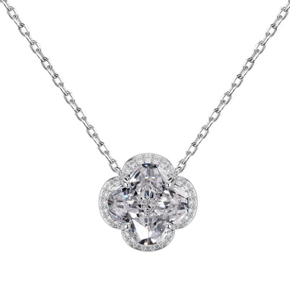 925 Sterling Silver Clover CZ Pendant Necklace by KAKODIY