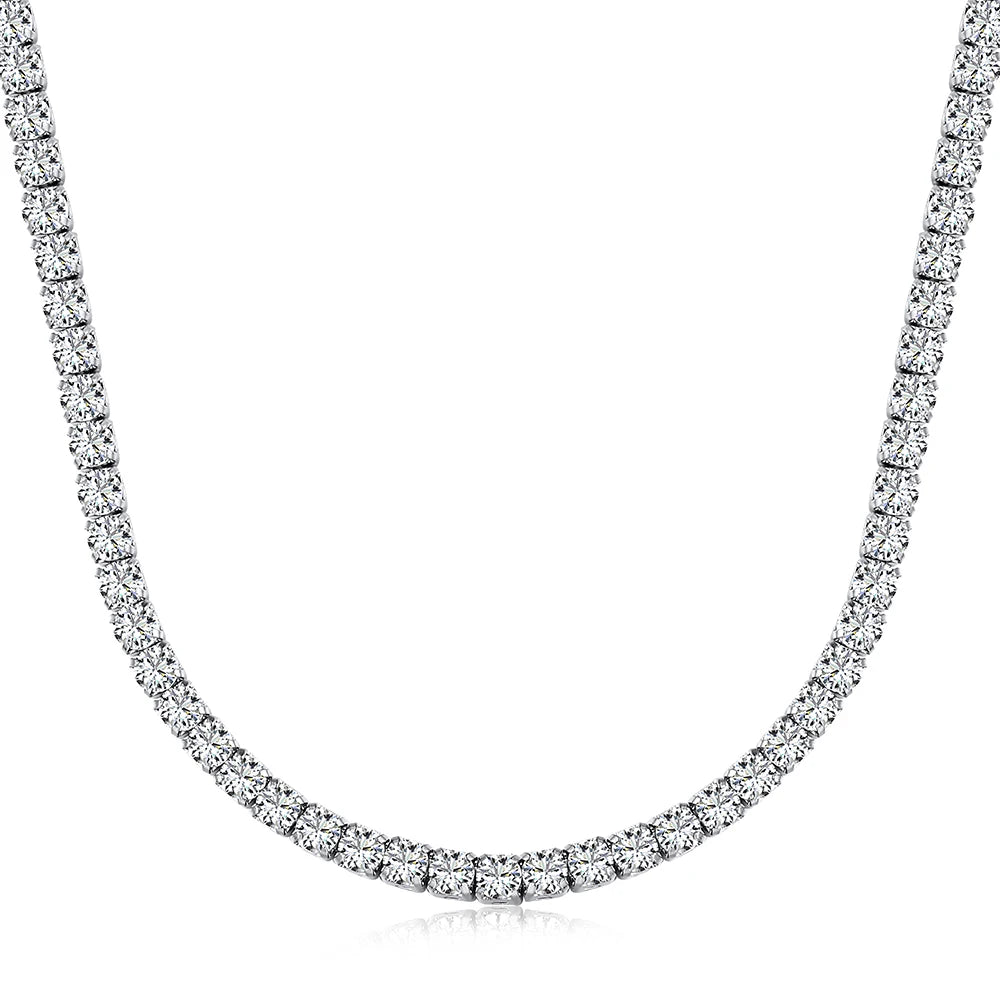 925 Sterling Silver CZ Tennis Necklace DY190148 by KAKODIY