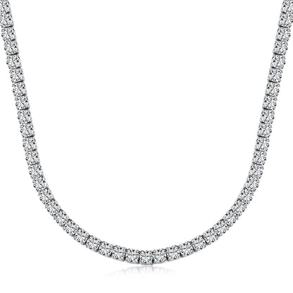 925 Sterling Silver CZ Tennis Necklace DY190148 by KAKODIY