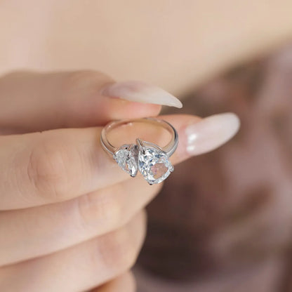 925 Silver 8A CZ Bridal Engagement Ring DY121072 product image 2
