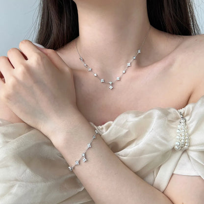 925 Sterling Silver Clover 5A CZ Necklace product image 2