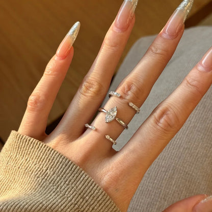 925 Sterling Silver Teardrop 5A CZ Wedding Ring product image 2
