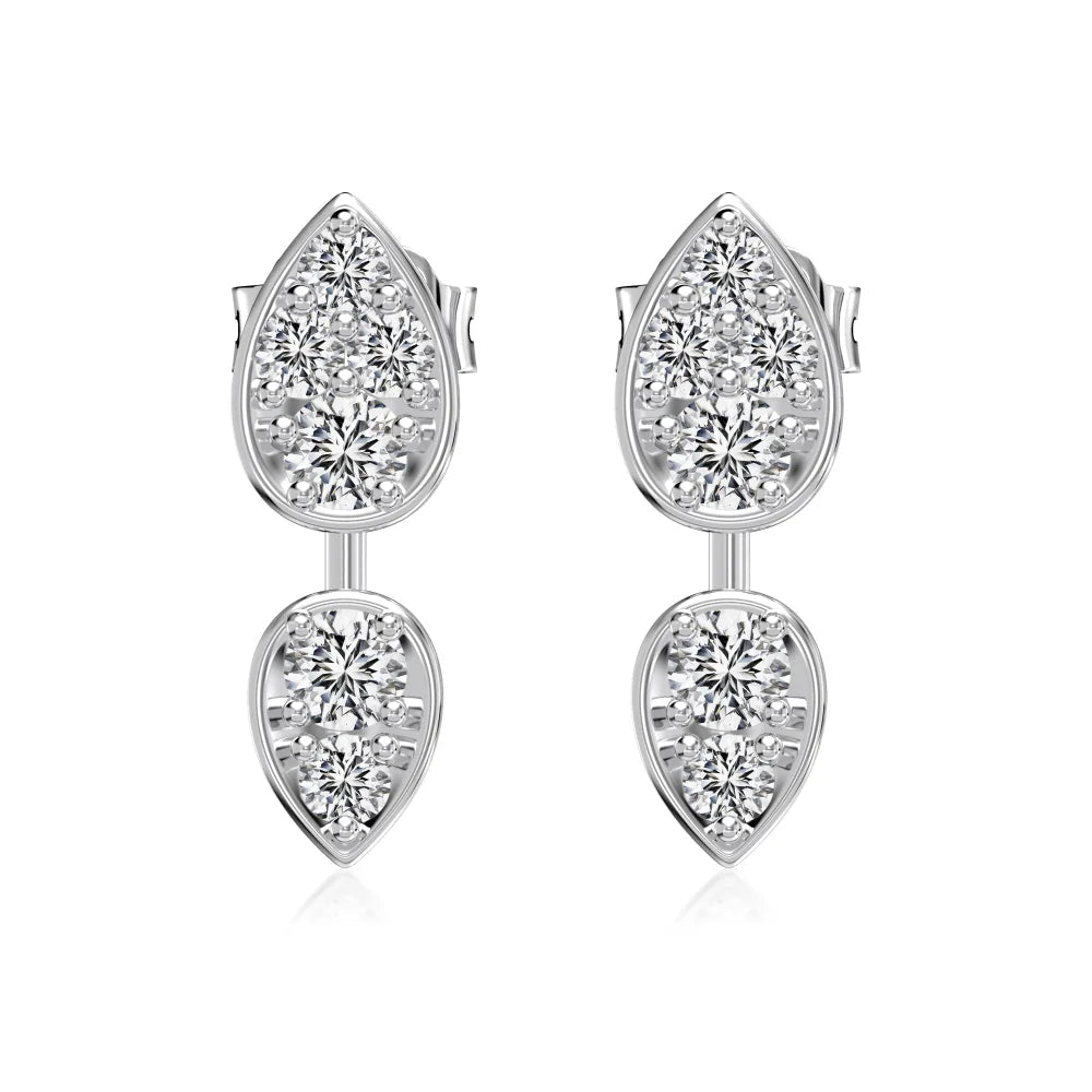 Oem Odm Wholesale Fresh Style S925 Silver Dangle Stud Earrings for Women Gifts 5A Cubic Zircon Waterdrop Pear Drop Earring